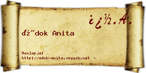 Ádok Anita névjegykártya
