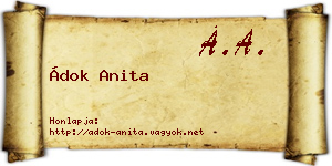 Ádok Anita névjegykártya